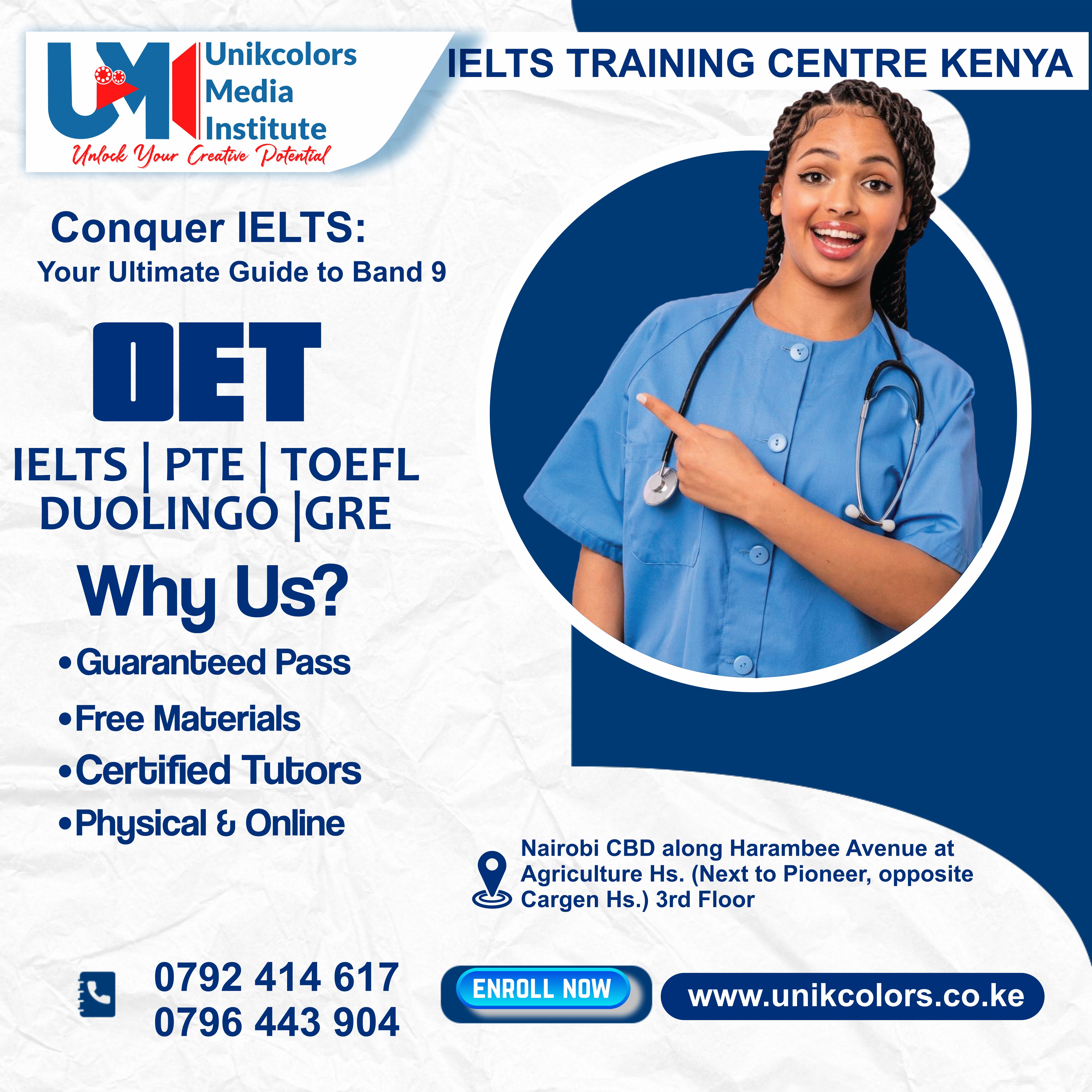 IELTS TRAINING CENTRE KENYA - IELTS PREPARATION | OET | TOEFL | PTE | GRE | DUOLINGO